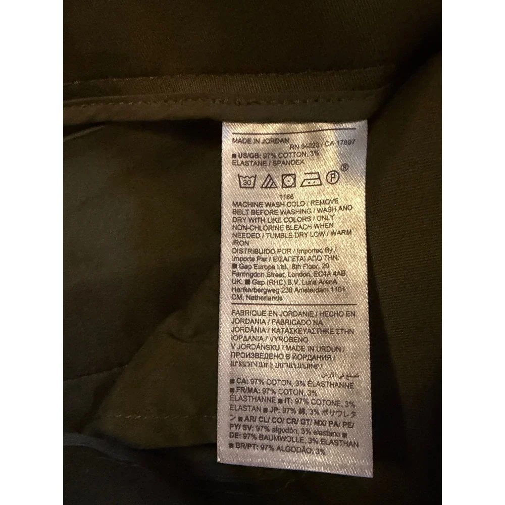 Banana Republic | 2024 Cruz Pleated Wide-Leg Chino 4P Olive Green High Rise Pant